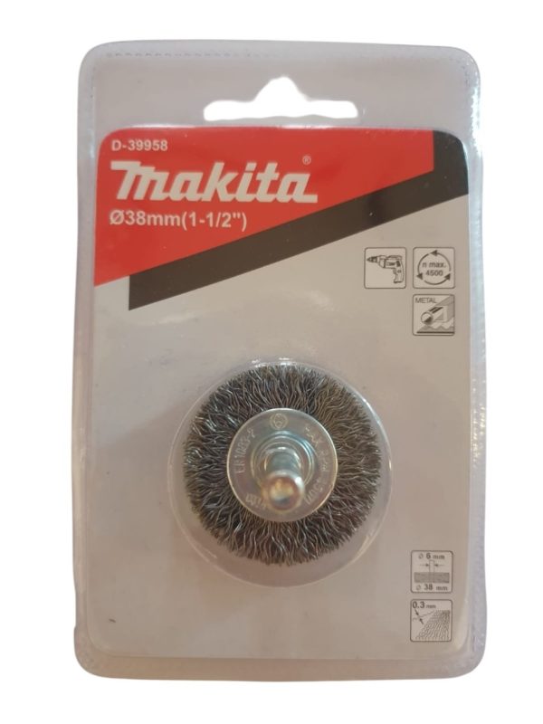 Cepillo de alambre Makita D-39958 Diámetro 38mm x eje 6mm Cepillados para Taladros