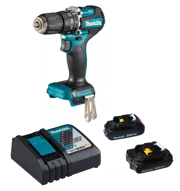 Taladro con Percutor Atornillador a Batería 18V Makita DHP487SYX2 13mm 40/25Nm (incluye 2 baterías 1.5Ah y 1 cargador)