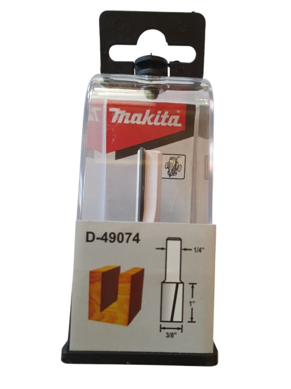 Fresa Recta Ranurar Paralelo doble para Madera Makita D-49074 Vástago 1/4” Largo Trabajo 1” para Router Fresadoras