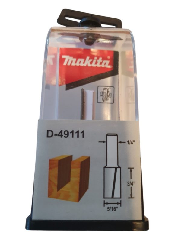 Fresa Recta Ranurar Paralelo doble para Madera Makita D-49111 Vástago 1/4” Largo Trabajo 3/4” para Router Fresadoras