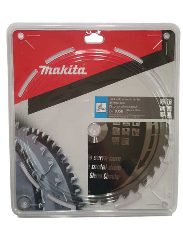 Disco Hoja de Sierra para Madera Makita B-19358 305mm x 30mm x 40D para Sierras Ingletadoras - Imagen 2